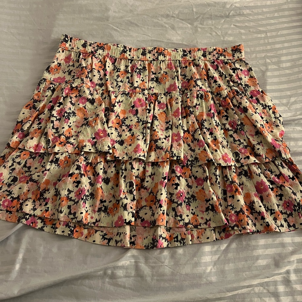 Universal Thread Floral Mini Skirt - Pink and Orange